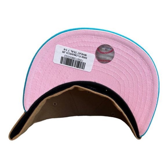 New Era Florida Marlins Khaki Pack Fitted Hat Jackie Robinson Side Patch - Picture 6 of 7